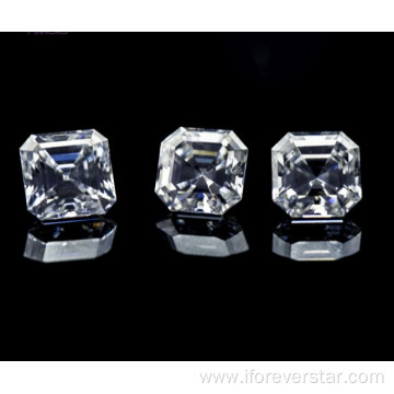 Brilliant D color 6mm Asscher Cut Moissanite Loose